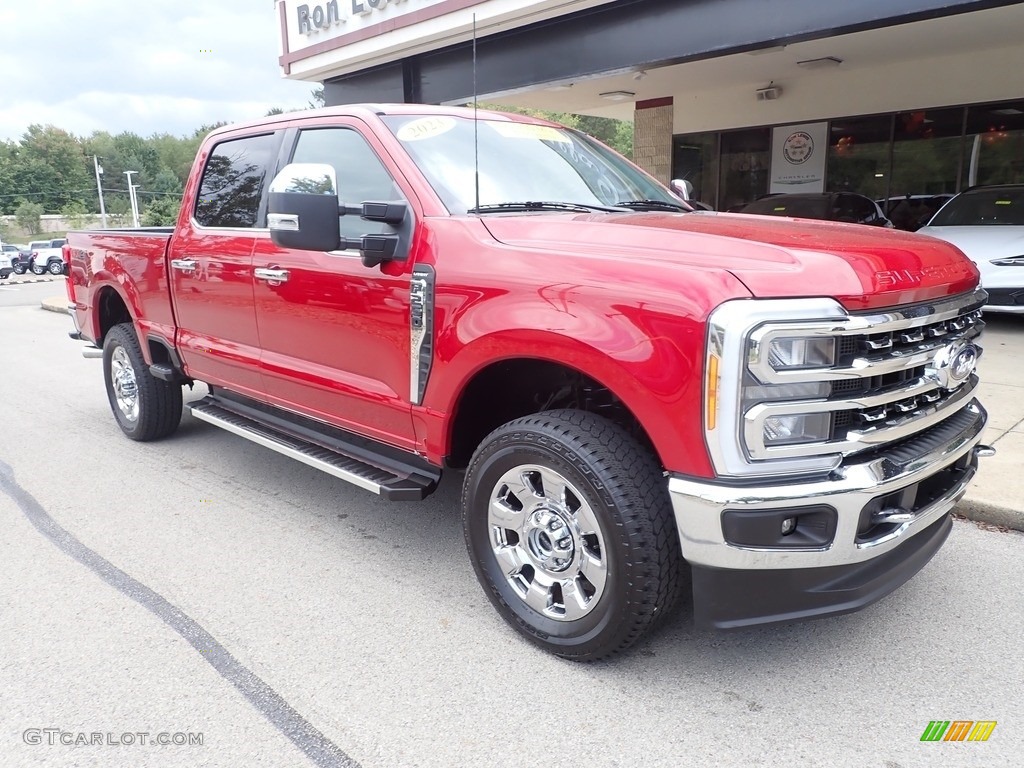 2023 F250 Super Duty Lariat Crew Cab 4x4 - Rapid Red Metallic / Medium Dark Slate photo #2