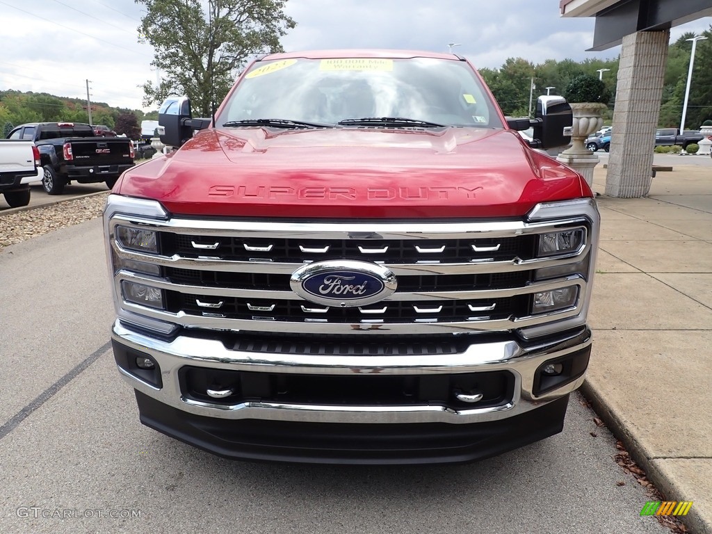 2023 F250 Super Duty Lariat Crew Cab 4x4 - Rapid Red Metallic / Medium Dark Slate photo #3