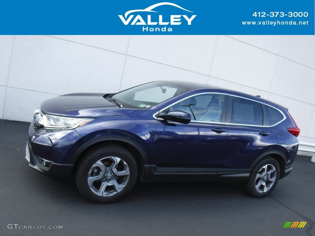 2018 CR-V EX AWD - Obsidian Blue Pearl / Gray photo #2