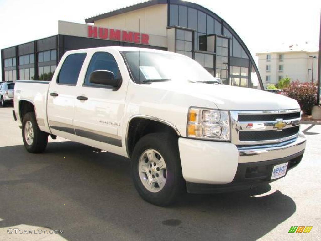 2008 Silverado 1500 LT Crew Cab 4x4 - Summit White / Light Titanium/Ebony Accents photo #3