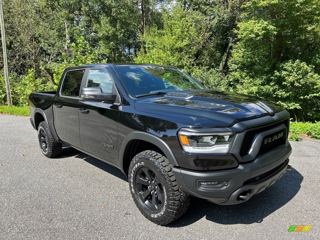 Diamond Black Crystal Pearl 2024 Ram 1500 Rebel Night Edition Crew Cab 4x4 Exterior Photo #146570959