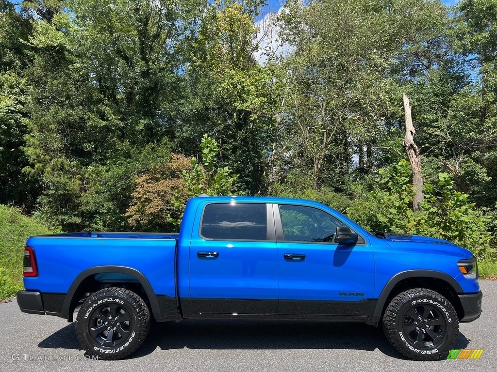 2024 1500 Rebel Night Edition Crew Cab 4x4 - Hydro Blue Pearl / Black photo #5