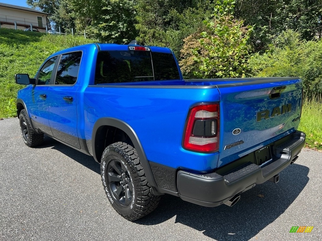 2024 1500 Rebel Night Edition Crew Cab 4x4 - Hydro Blue Pearl / Black photo #8