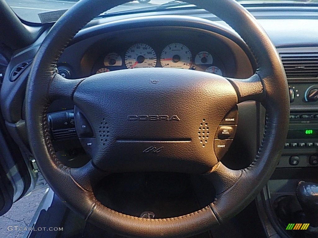 2001 Ford Mustang Cobra Convertible Dark Charcoal Steering Wheel Photo #146571910
