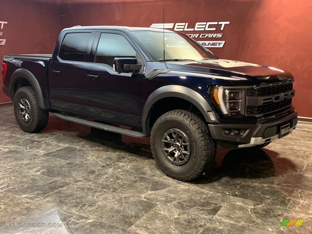 2021 F150 SVT Raptor SuperCrew 4x4 - Antimatter Blue / Raptor Black/Rhapsody Blue photo #3