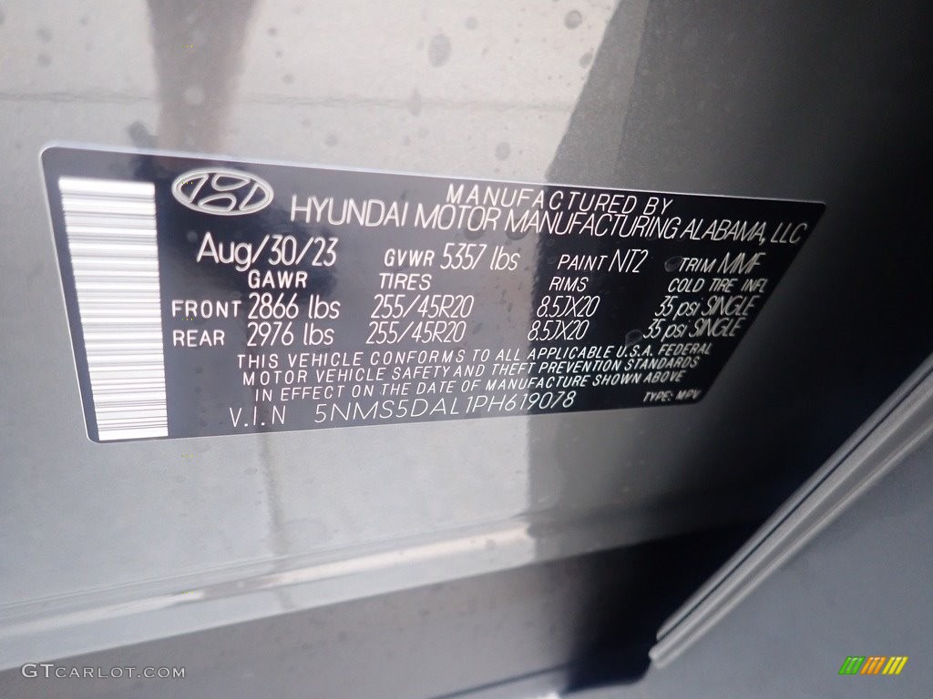 2023 Santa Fe Color Code NT2 for Hampton Gray Photo #146574051