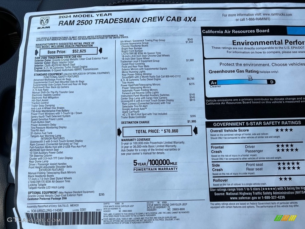 2024 2500 Tradesman Crew Cab 4x4 - Granite Crystal Metallic / Black photo #26