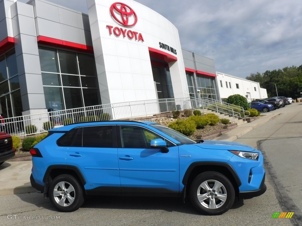 Blue Flame 2021 Toyota RAV4 XLE AWD Hybrid Exterior Photo #146575744