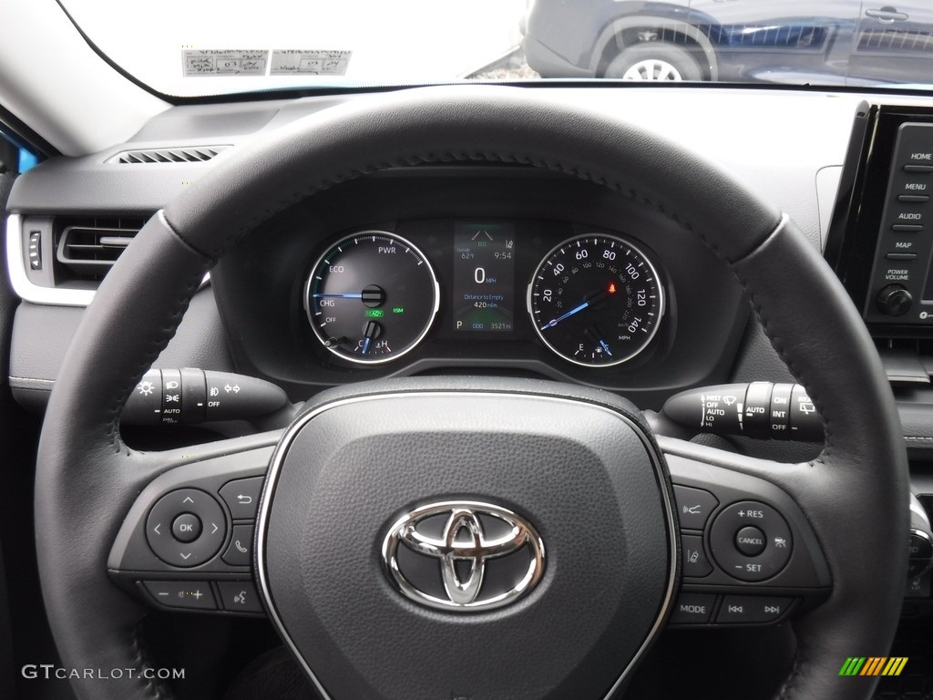 2021 Toyota RAV4 XLE AWD Hybrid Black Steering Wheel Photo #146576232