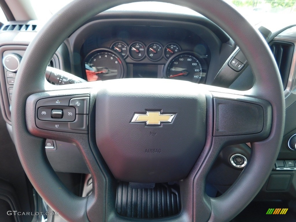 2024 Chevrolet Silverado 1500 WT Regular Cab 4x4 Jet Black Steering Wheel Photo #146576554