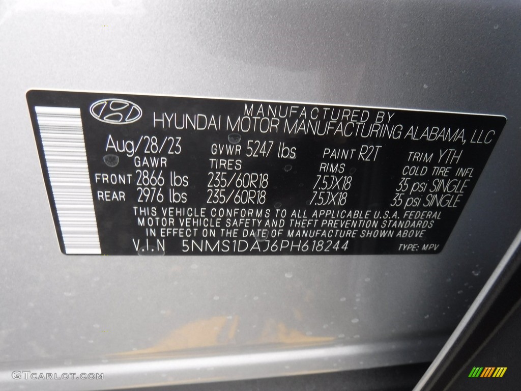 2023 Santa Fe SE AWD - Shimmering Silver Pearl / Gray photo #28