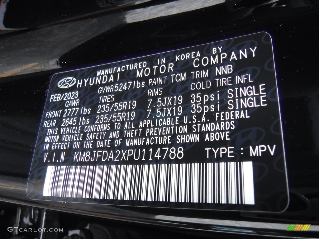 2023 Tucson Color Code TCM for Phantom Black Photo #146578952