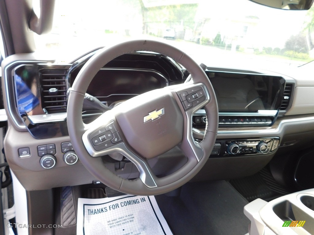 2023 Chevrolet Silverado 1500 LT Crew Cab 4x4 Gideon/Very Dark Atmosphere Steering Wheel Photo #146579883