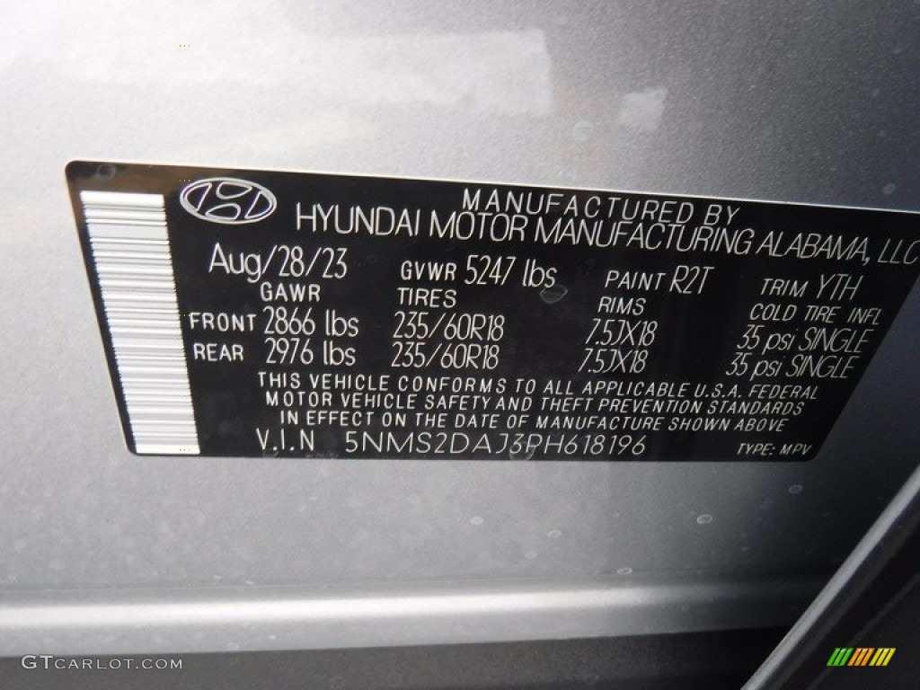 2023 Santa Fe SEL AWD - Shimmering Silver Pearl / Gray photo #28
