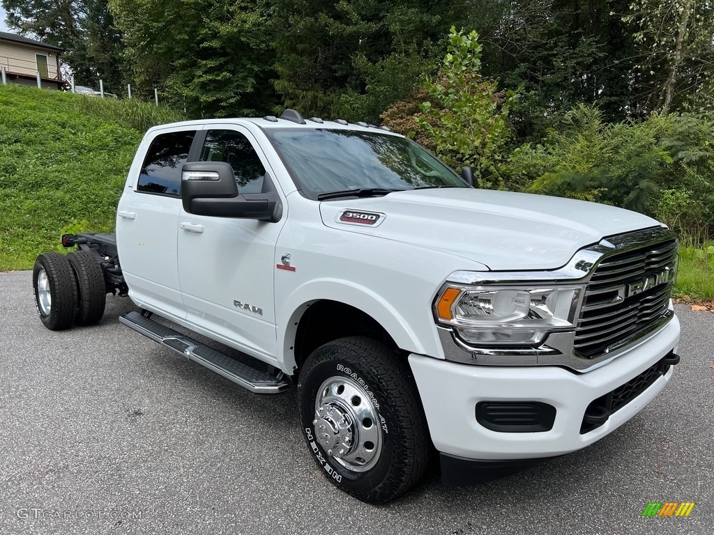2023 3500 Laramie Crew Cab 4x4 Chassis - Bright White / Black photo #4