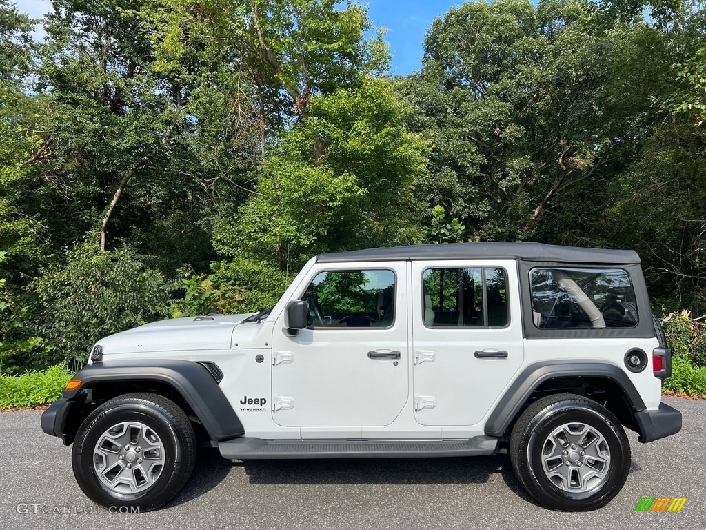 Bright White 2022 Jeep Wrangler Unlimited Sport 4x4 Exterior Photo #146581689