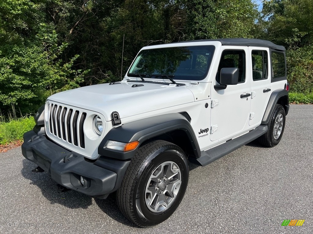 Bright White 2022 Jeep Wrangler Unlimited Sport 4x4 Exterior Photo #146581715