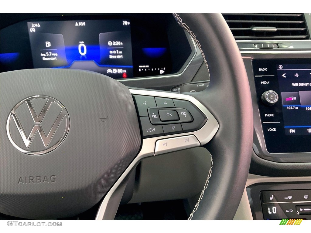 2022 Volkswagen Tiguan SE Storm Gray Steering Wheel Photo #146582243