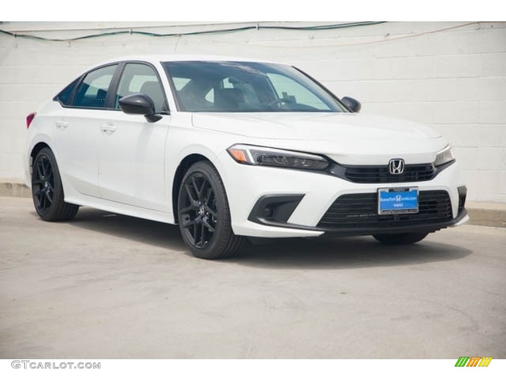 Platinum White Pearl 2024 Honda Civic Sport Sedan Exterior Photo #146582245