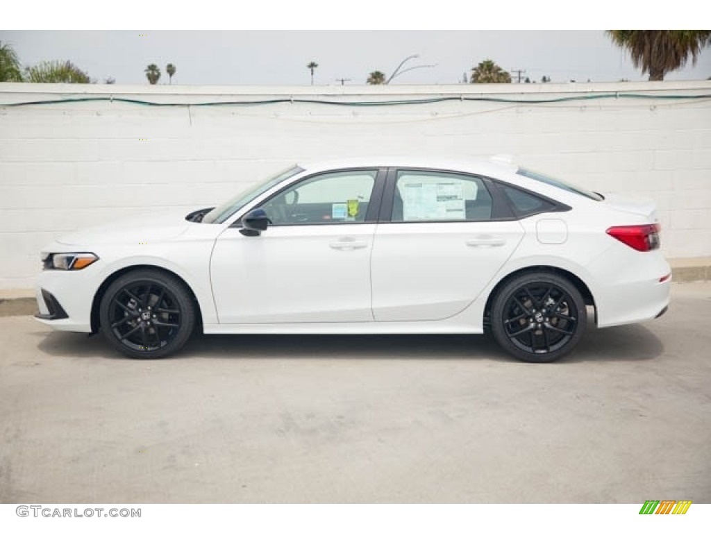 Platinum White Pearl 2024 Honda Civic Sport Sedan Exterior Photo #146582325