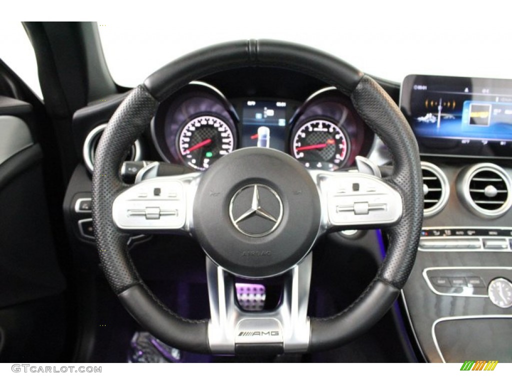 2019 Mercedes-Benz C 43 AMG 4Matic Cabriolet Black Steering Wheel Photo #146583546