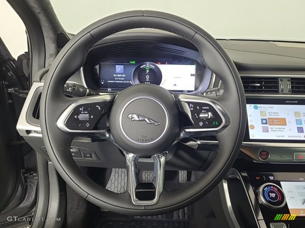 2024 Jaguar I-PACE R-Dynamic HSE AWD Ebony w/Light Oyster Stitching Steering Wheel Photo #146583853