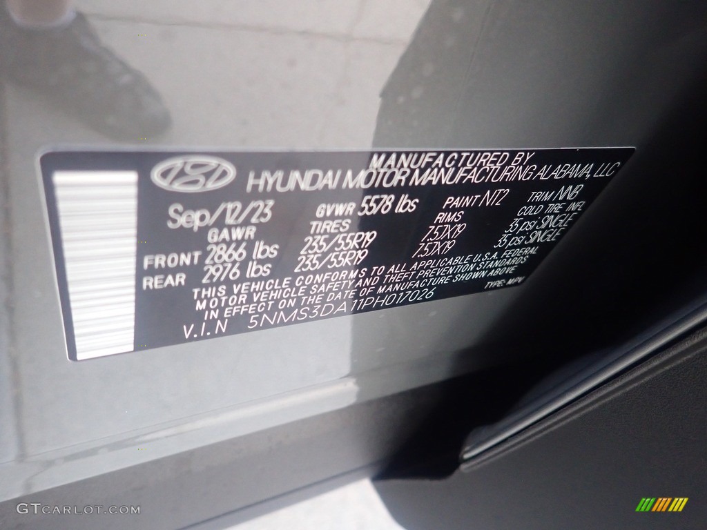 2023 Santa Fe Hybrid SEL Premium AWD - Hampton Gray / Black photo #18