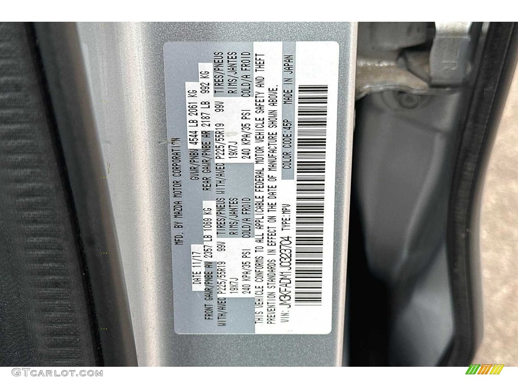 2018 Mazda CX-5 Grand Touring Color Code Photos