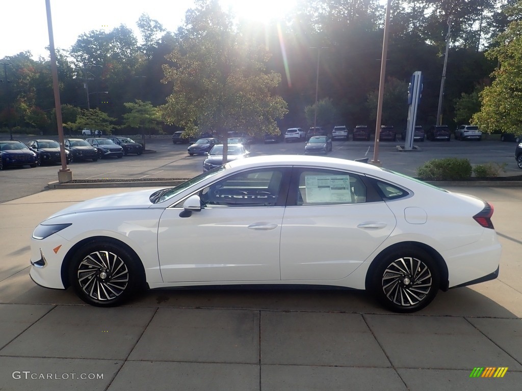 Serenity White 2023 Hyundai Sonata SEL Hybrid Exterior Photo #146587038