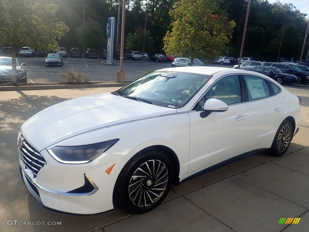 Serenity White 2023 Hyundai Sonata SEL Hybrid Exterior Photo #146587062