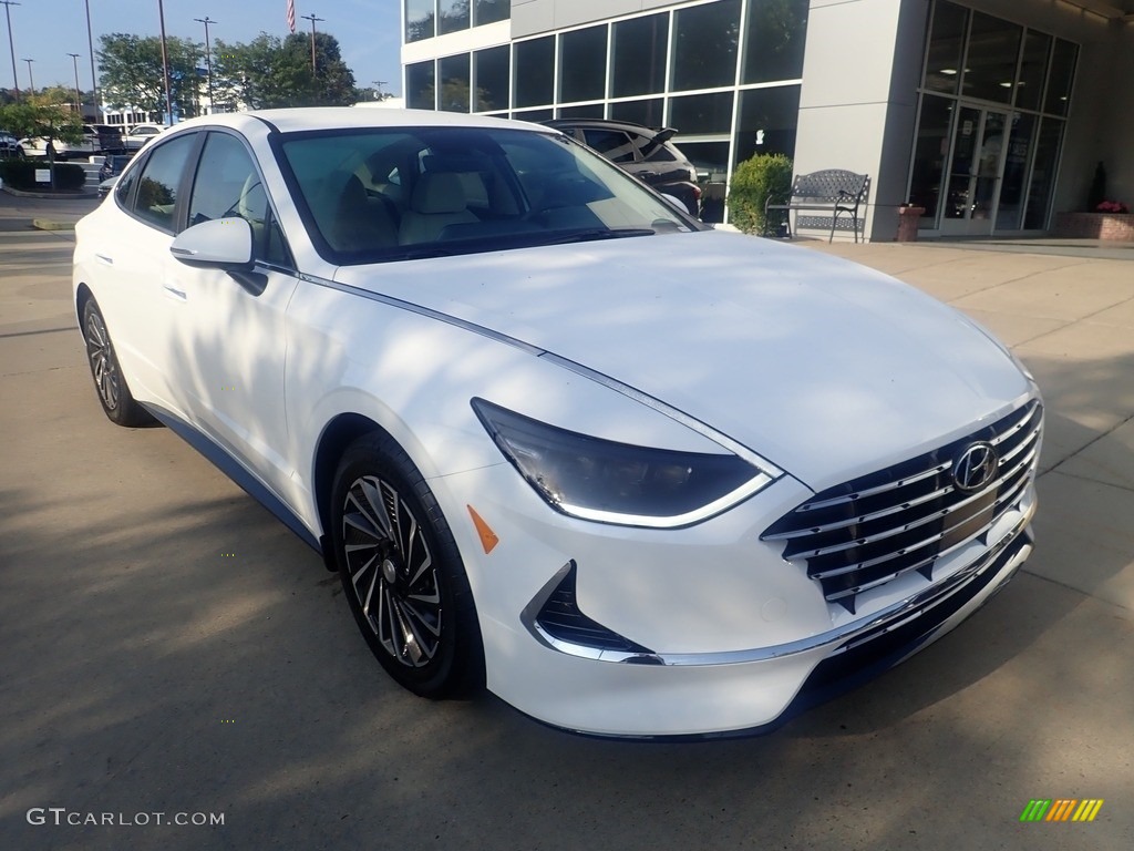 Serenity White 2023 Hyundai Sonata SEL Hybrid Exterior Photo #146587113