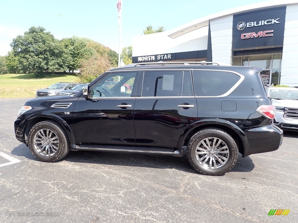 2019 Armada Platinum 4x4 - Super Black / Platinum Black/Brown photo #2