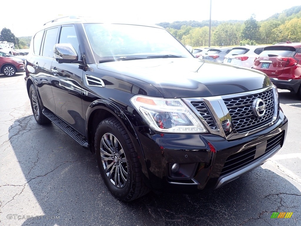 2019 Armada Platinum 4x4 - Super Black / Platinum Black/Brown photo #10