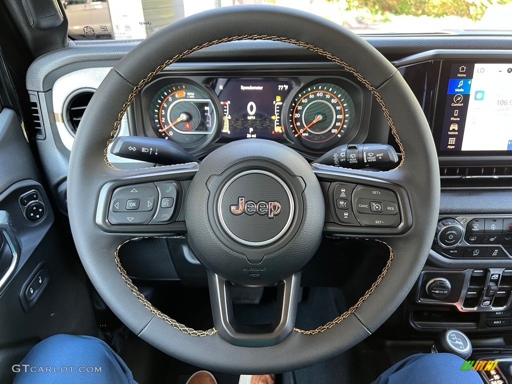 2024 Jeep Wrangler 4-Door Sport S 4xe Hybrid Black Steering Wheel Photo #146587984