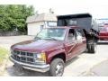 2000 Dark Carmine Red Metallic Chevrolet Silverado 3500 Crew Cab 4x4 Chassis Dump Truck #14629887