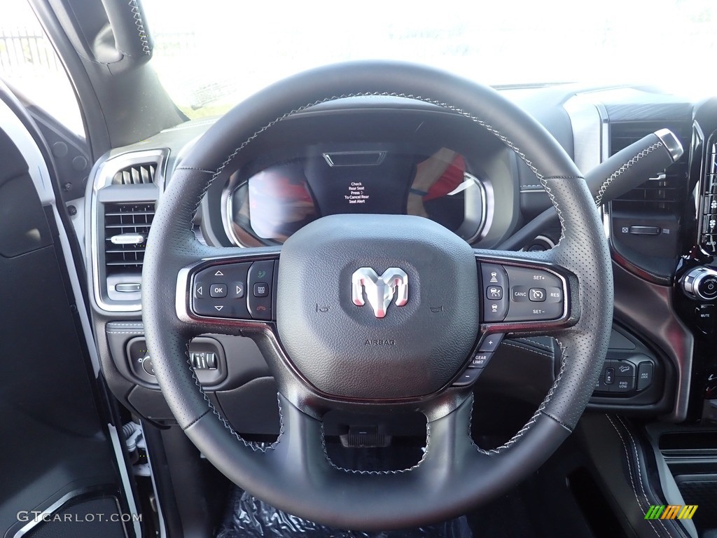 2023 Ram 2500 Rebel Crew Cab 4x4 Black Steering Wheel Photo #146588545