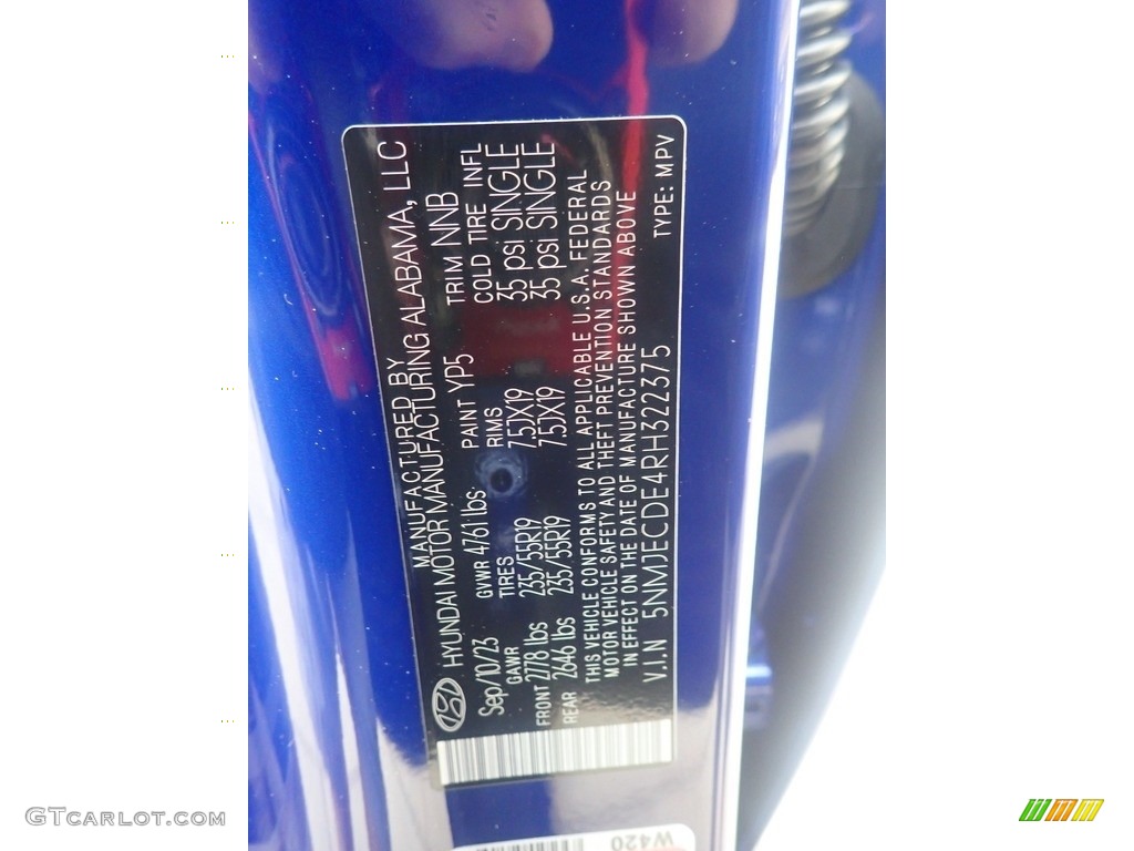 2024 Tucson Limited AWD - Intense Blue / Black photo #18
