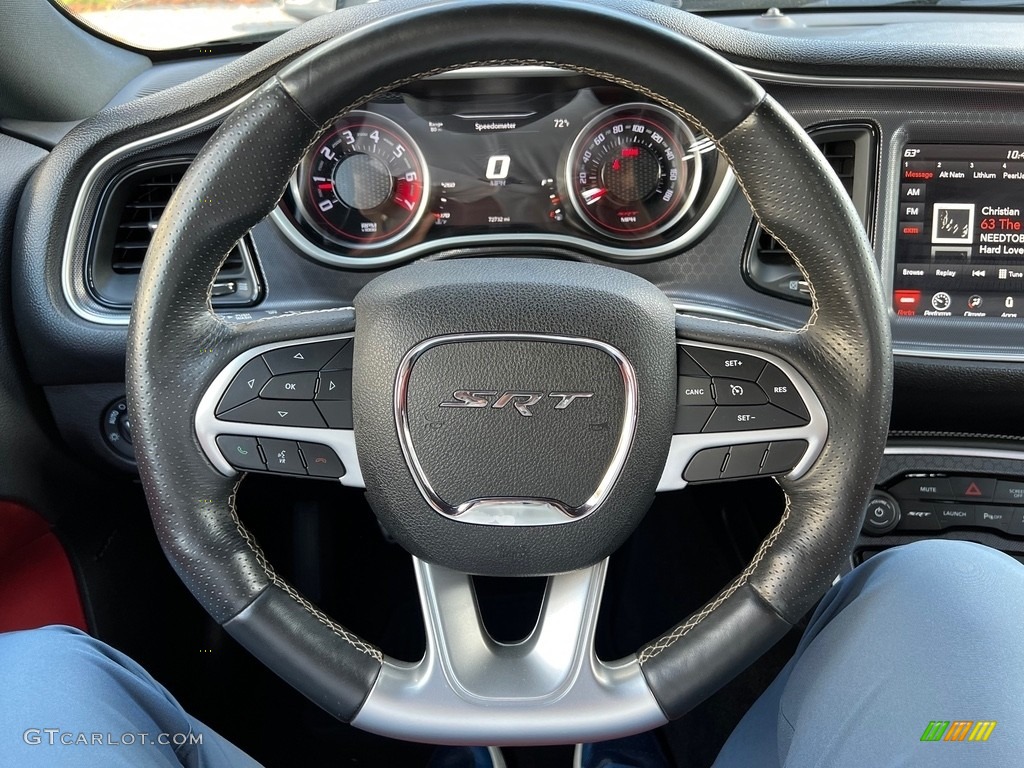 2018 Dodge Challenger SRT 392 Black/Ruby Red Steering Wheel Photo #146590662