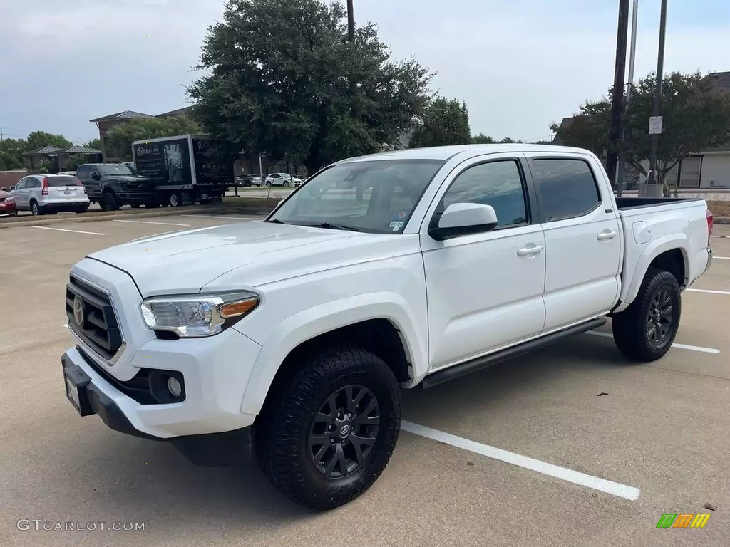 Super White 2021 Toyota Tacoma SR Double Cab Exterior Photo #146591057