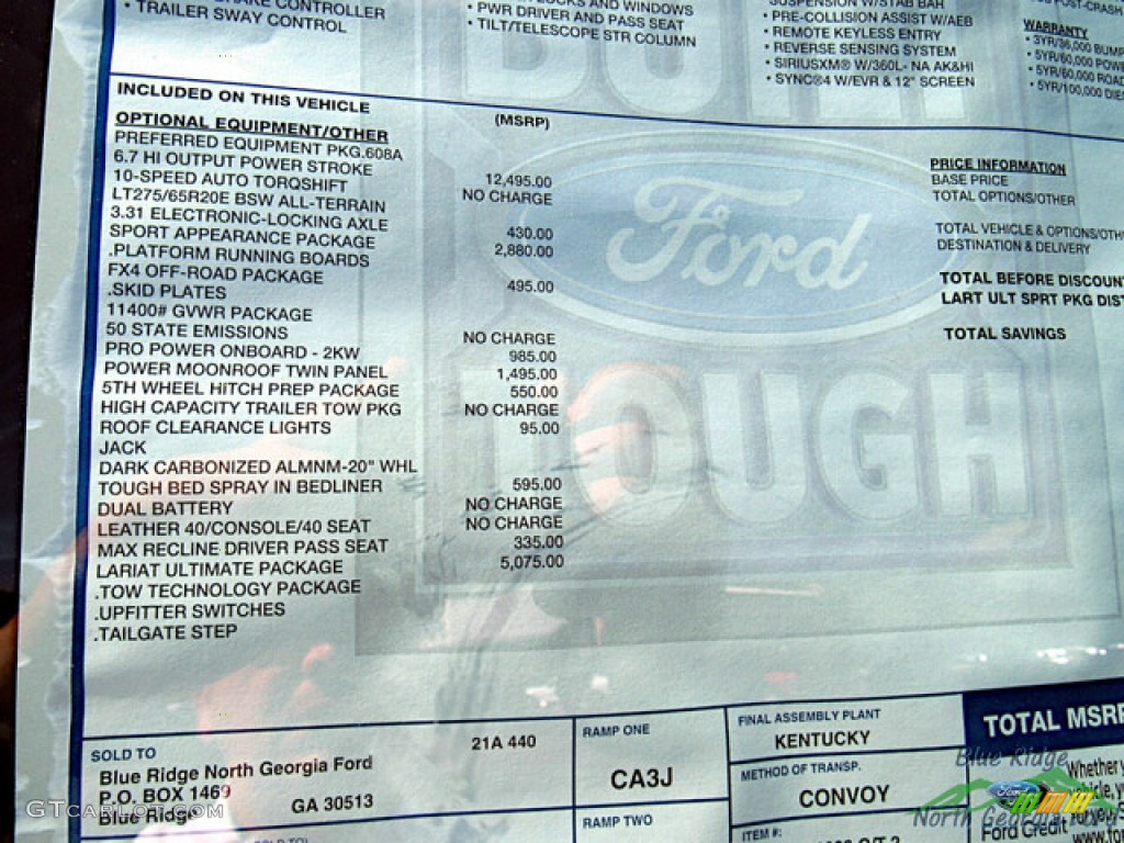 2023 Ford F250 Super Duty Lariat Crew Cab 4x4 Window Sticker Photo #146591704