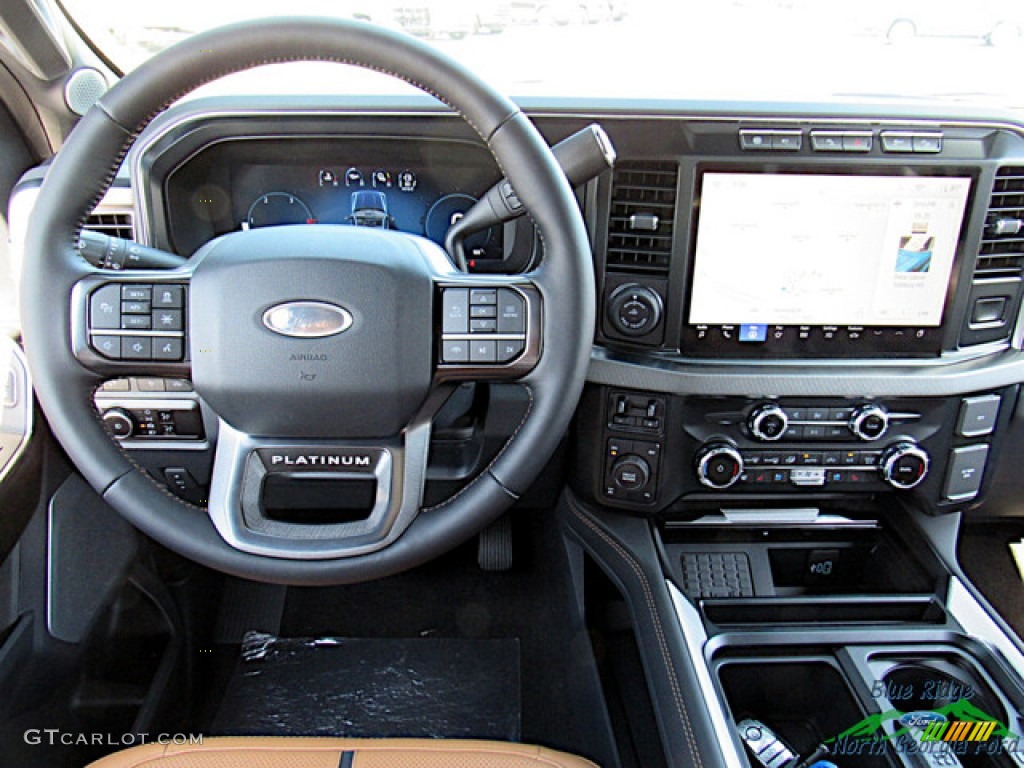2023 Ford F250 Super Duty Platinum Crew Cab 4x4 Black Onyx/Carmelo Dashboard Photo #146591810