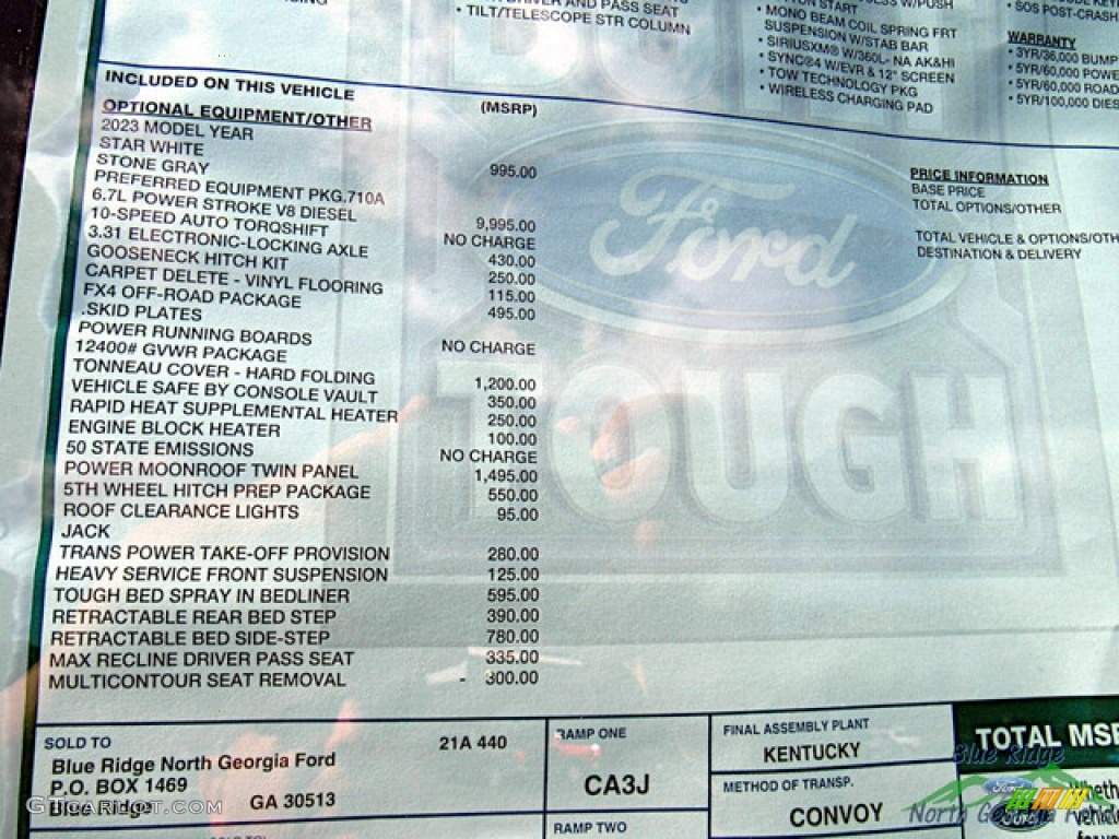 2023 Ford F350 Super Duty King Ranch Crew Cab 4x4 Window Sticker Photos
