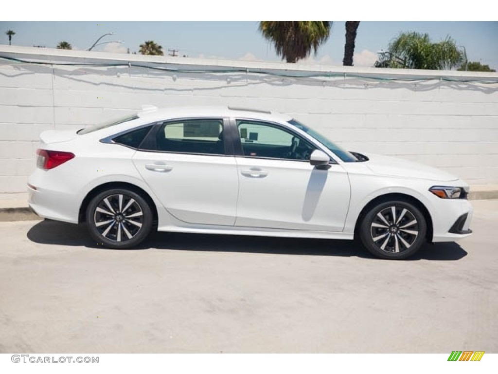 Platinum White Pearl 2024 Honda Civic EX Sedan Exterior Photo #146592467