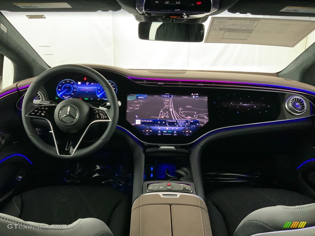2023 Mercedes-Benz EQS 580 4Matic Sedan Black/Sable Brown Dashboard Photo #146594044
