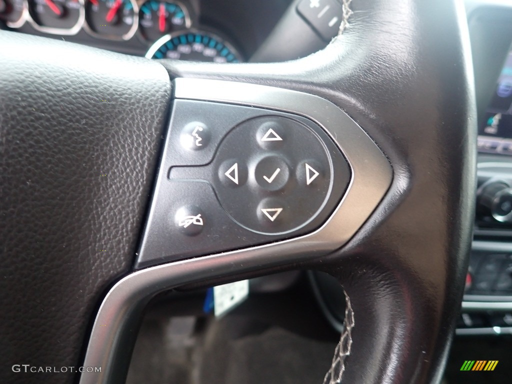 2015 Chevrolet Silverado 1500 LT Double Cab 4x4 Jet Black Steering Wheel Photo #146594280