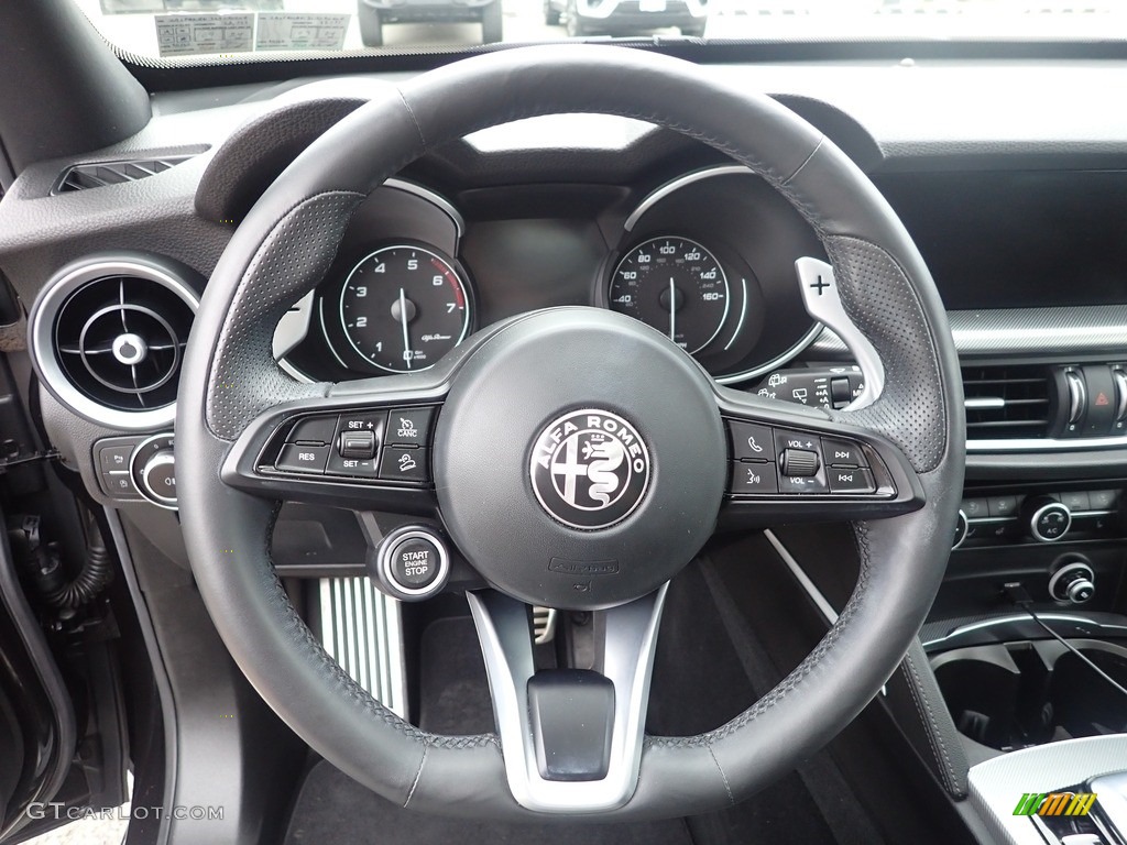 2020 Alfa Romeo Stelvio TI AWD Black Steering Wheel Photo #146594412