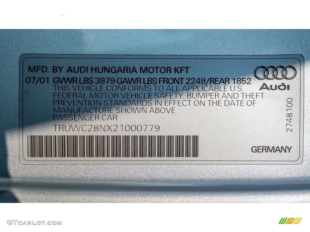 2002 TT 1.8T quattro Coupe - Lake Silver Metallic / Ebony photo #28