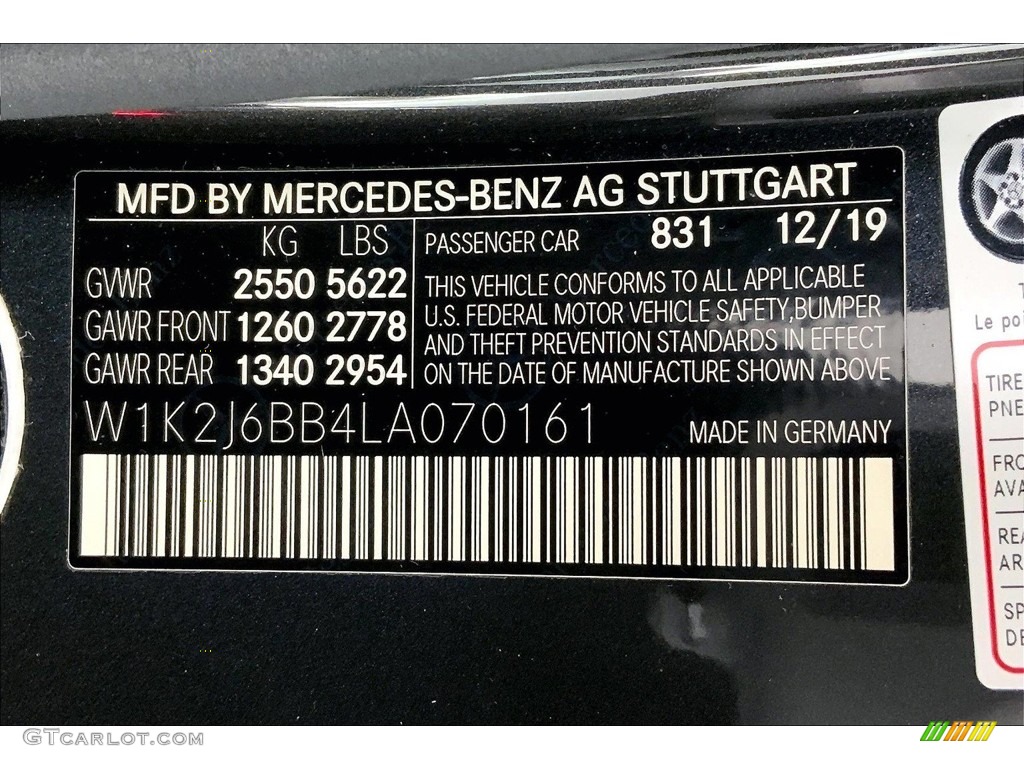 2020 Mercedes-Benz CLS AMG 53 4Matic Coupe Color Code Photos