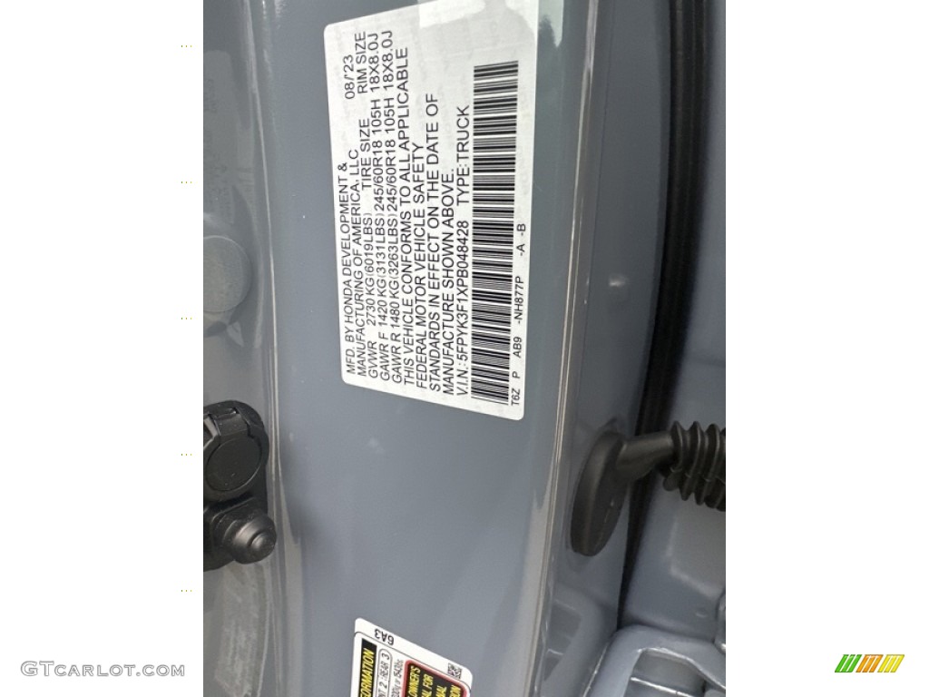 2023 Honda Ridgeline Sport AWD Color Code Photos