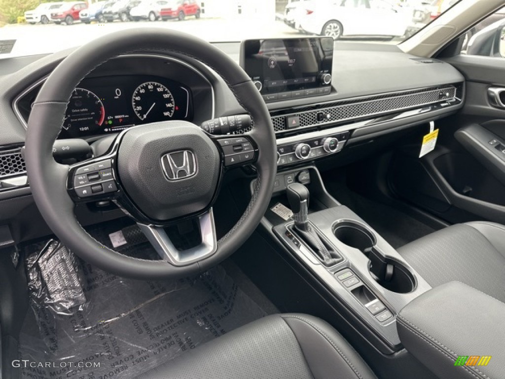 Black Interior 2024 Honda Civic EX-L Hatchback Photo #146596904